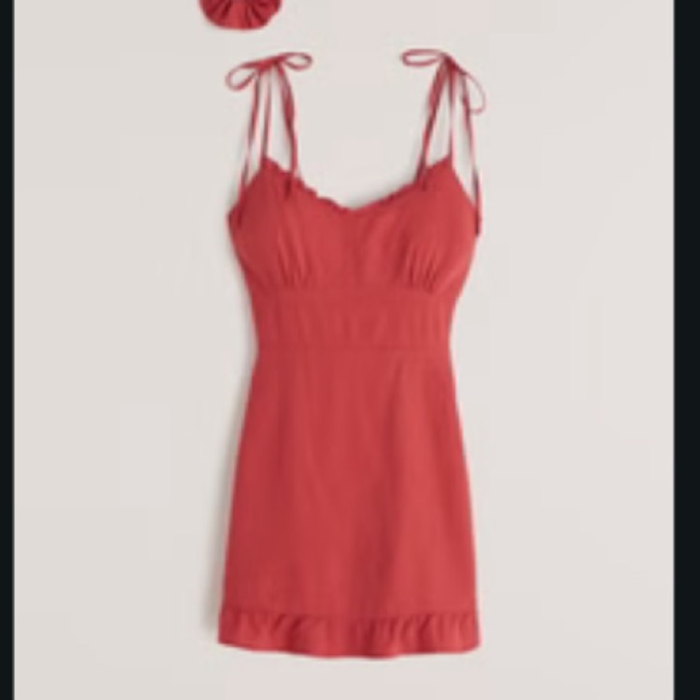 Tie-Strap Slim Waist Mini Dress